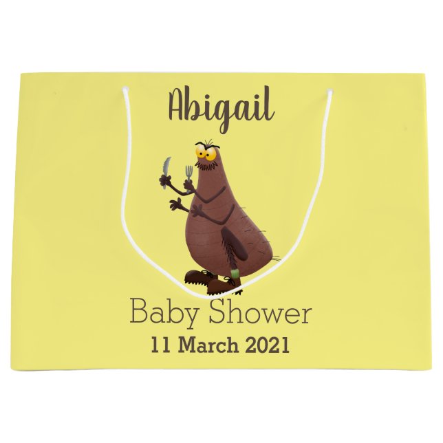 Funny hungry ugly flea cartoon large gift bag (Front)