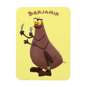 Funny hungry ugly flea cartoon magnet
