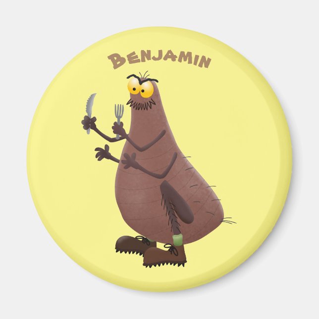 Funny hungry ugly flea cartoon magnet (Front)