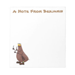Funny hungry ugly flea cartoon notepad