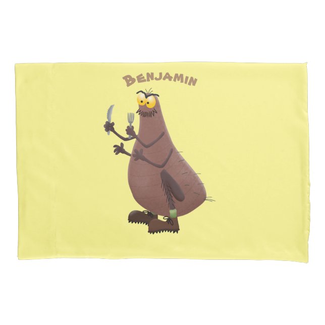 Funny hungry ugly flea cartoon pillowcase (Front)