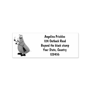 Funny hungry ugly flea cartoon rubber stamp