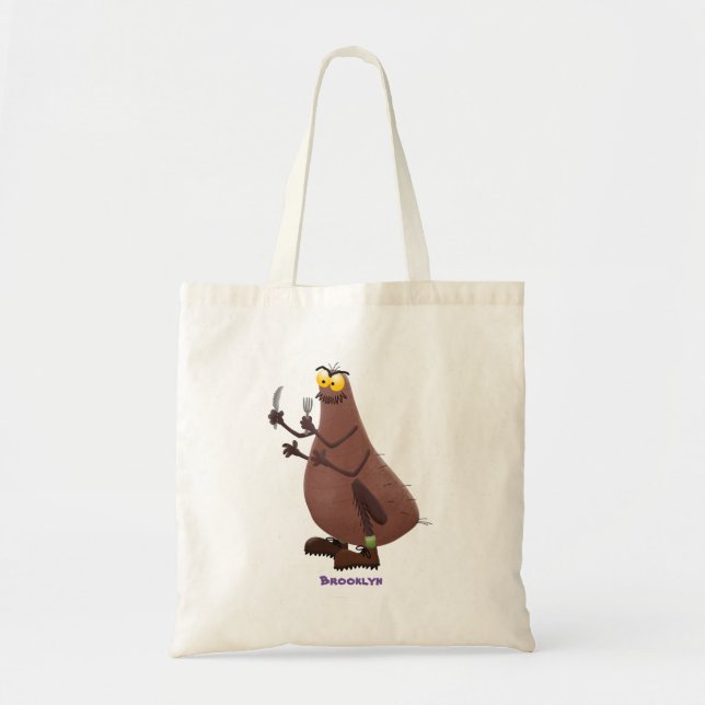 Funny hungry ugly flea cartoon tote bag (Front)