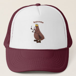 Funny hungry ugly flea cartoon trucker hat