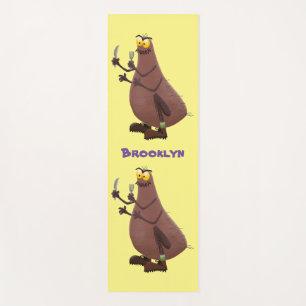 Funny hungry ugly flea cartoon yoga mat