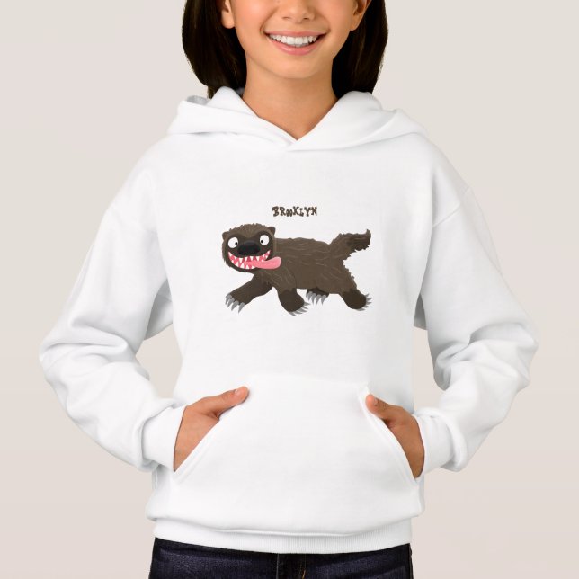 Funny hungry wolverine animal cartoon (Front)