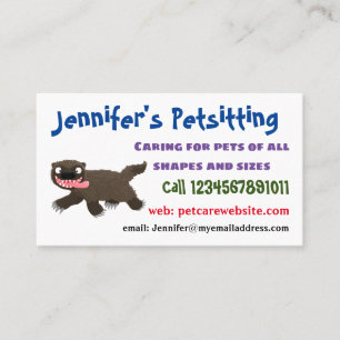 Funny hungry wolverine animal cartoon business card