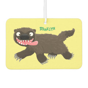 Funny hungry wolverine animal cartoon car air freshener