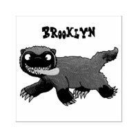 Funny hungry wolverine animal cartoon
