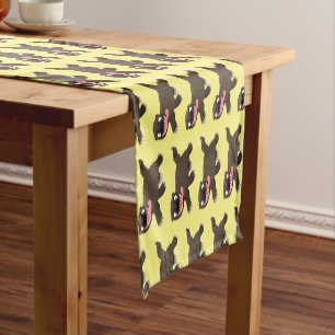 Funny hungry wolverine animal cartoon short table runner