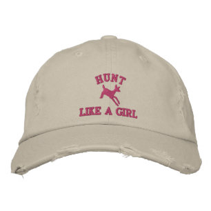 Funny hunt like a girl deer hunting embroidered hat