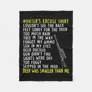 Funny Hunter Excuses - Season Hunting - Dad Buck D Fleece Blanket