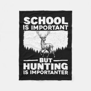 Funny Hunting Art For Boys Men Deer Hunter Wildlif Fleece Blanket