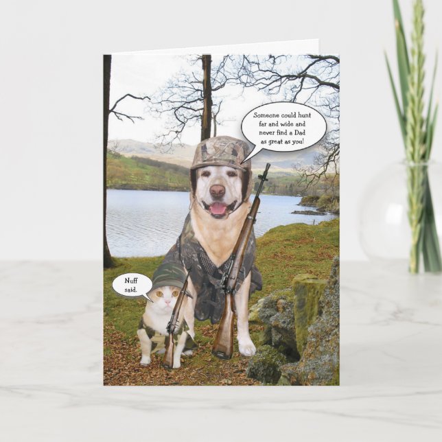 Funny Hunting Dog/Lab Father's Day Card (Front)