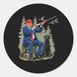 Funny Hunting Duck Trump Camo Hunting Hello Classic Round Sticker