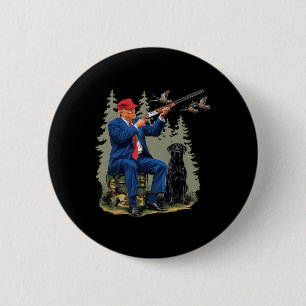 Funny Hunting Duck Trump Camo Hunting Hello Huntin 6 Cm Round Badge