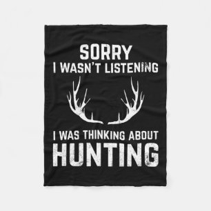 Funny Hunting For Bow And Rifle Deer Hunters Fleece Blanket