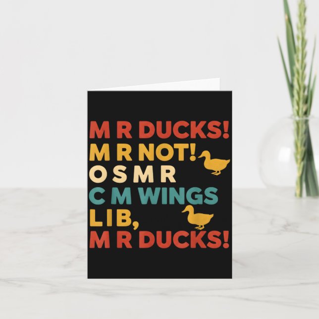 Funny Hunting Humor Tee For M R Ducks  Card (Front)