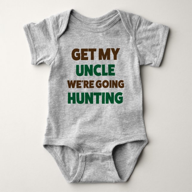 Funny Hunting Jersey Bodysuit for Baby by Uncle (Front)