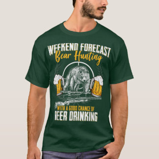 Funny Hunting Lover Beer Graphic Women and Men Bea T-Shirt