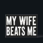 Funny Husband Birthday Sarcastic My Wife Beats Me  Invitation<br><div class="desc">Funny Husband Birthday Sarcastic My Wife Beats Me Humour</div>