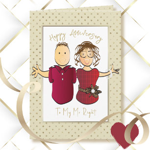 Funny Husband Cartoon Spouse Wedding Anniversary  Card