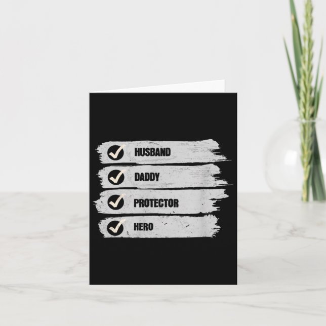 Funny Husband Daddy Protector Hero Fathers Day Dad Card (Front)
