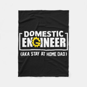 Funny Husband Domestic Engineer Stay At Home Dad F Fleece Blanket