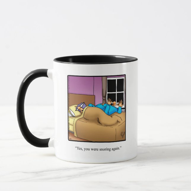Funny "Husband Snoring" Humour Mug Gift (Left)