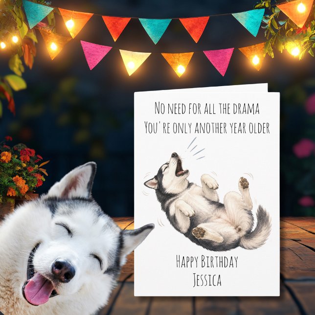  Funny Husky Dog Birthday Card (Creator Uploaded)