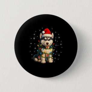 Funny Husky Dog Christmas Pj Pajama Men Women Pjs 6 Cm Round Badge