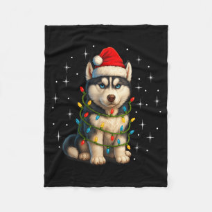 Funny Husky Dog Christmas Pj Pajama Men Women Pjs Fleece Blanket