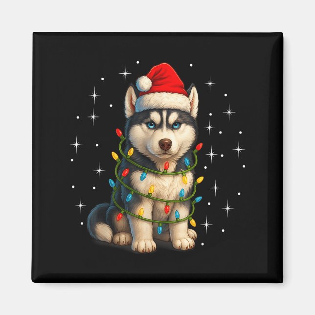 Funny Husky Dog Christmas Pj Pajama Men Women Pjs  Magnet (Front)