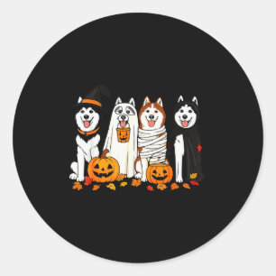 Funny Husky Ghost Dogs Halloween Dog Soky Classic Round Sticker