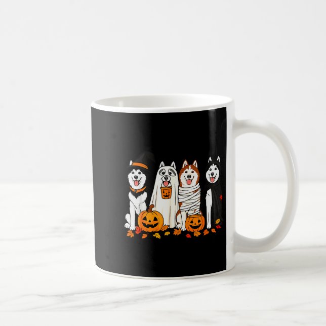 Funny Husky Ghost Dogs Halloween Dog Soky  Coffee Mug (Right)
