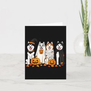 Funny Husky Ghost Dogs Halloween Dog Spooky Card