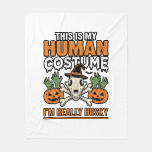 Funny Husky Human Costume Halloween Dog Shirt Desi Fleece Blanket