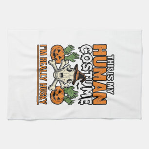 Funny Husky Human Costume Halloween Dog Shirt Desi Tea Towel