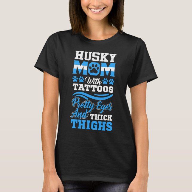 Funny Husky Mum Fitted T-Shirt (Front)
