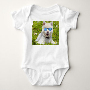 Funny Husky Puppy, Baby Bodysuit