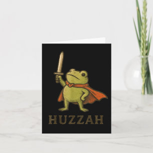 Funny Huzzah Frog Shirt, Vintage Toad Knight Tee  Card