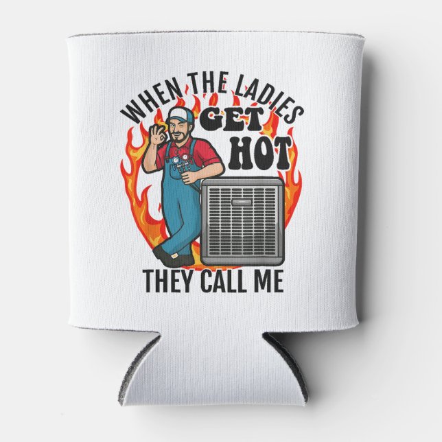 Funny HVAC Technician Air Conditioning Engineer Te Can Cooler (Front)