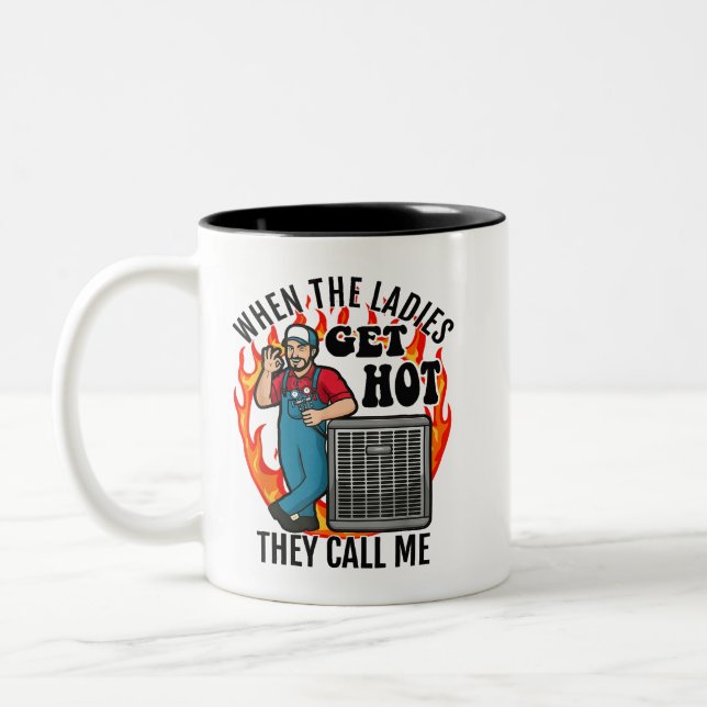 Funny HVAC Technician Air Conditioning Engineer Te Two-Tone Coffee Mug (Left)