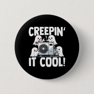 Funny Hvac Technician Ghost Halloween Costume 6 Cm Round Badge