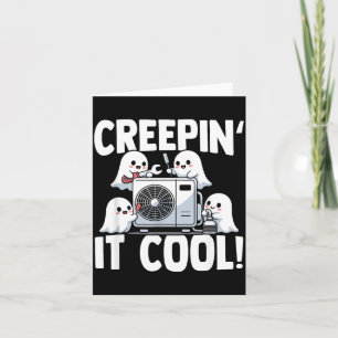 Funny Hvac Technician Ghost Halloween Costume Card