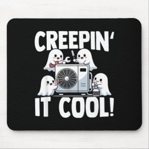 Funny Hvac Technician Ghost Halloween Costume Mouse Pad