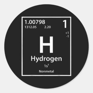 Funny Hydrogen Chemical Element Periodic Table  Classic Round Sticker