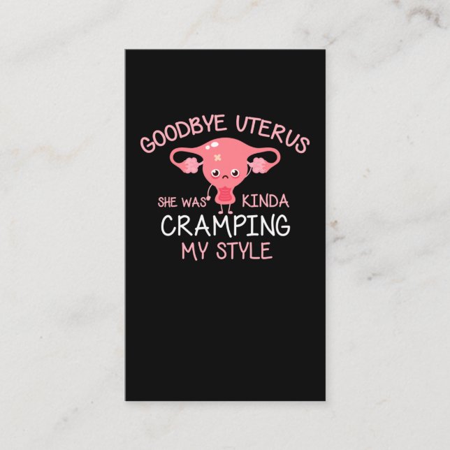 Funny Hysterectomy Uterus Removal Business Card (Front)