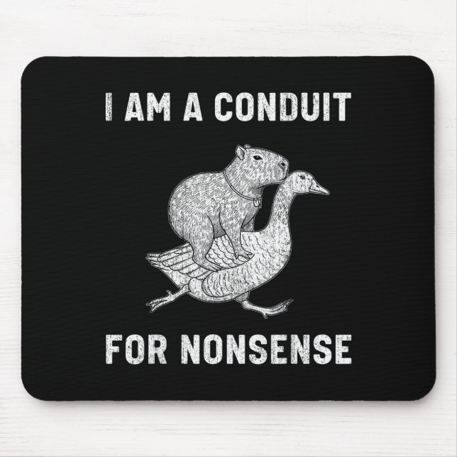 Funny I Am A Conduit For Nonsense Capybara Goose M Mouse Pad (Front)