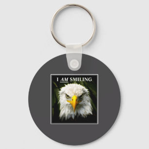 Funny I Am Smiling Mpy Eagle Photo Key Ring